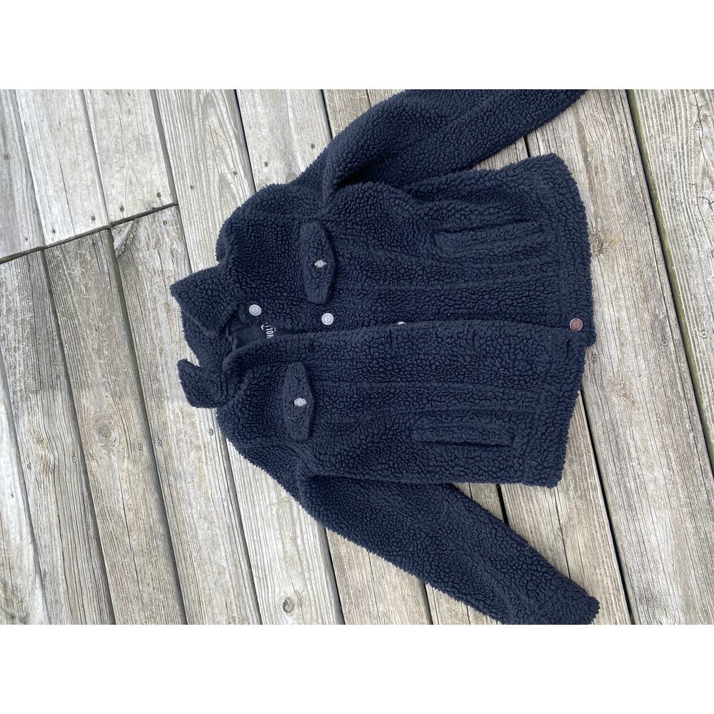 Hollister Fuzzy Black Cropped Jacket Size Small Y2K
